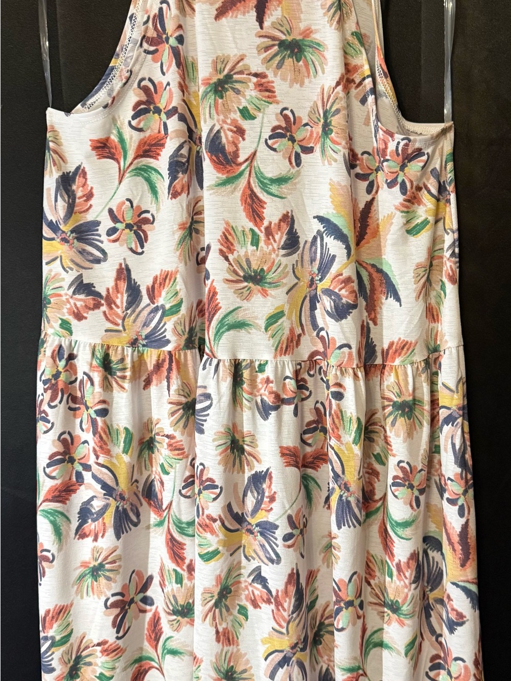 entro Floral Mini Dress in White with Green, Orange, Yellow & Blue Print